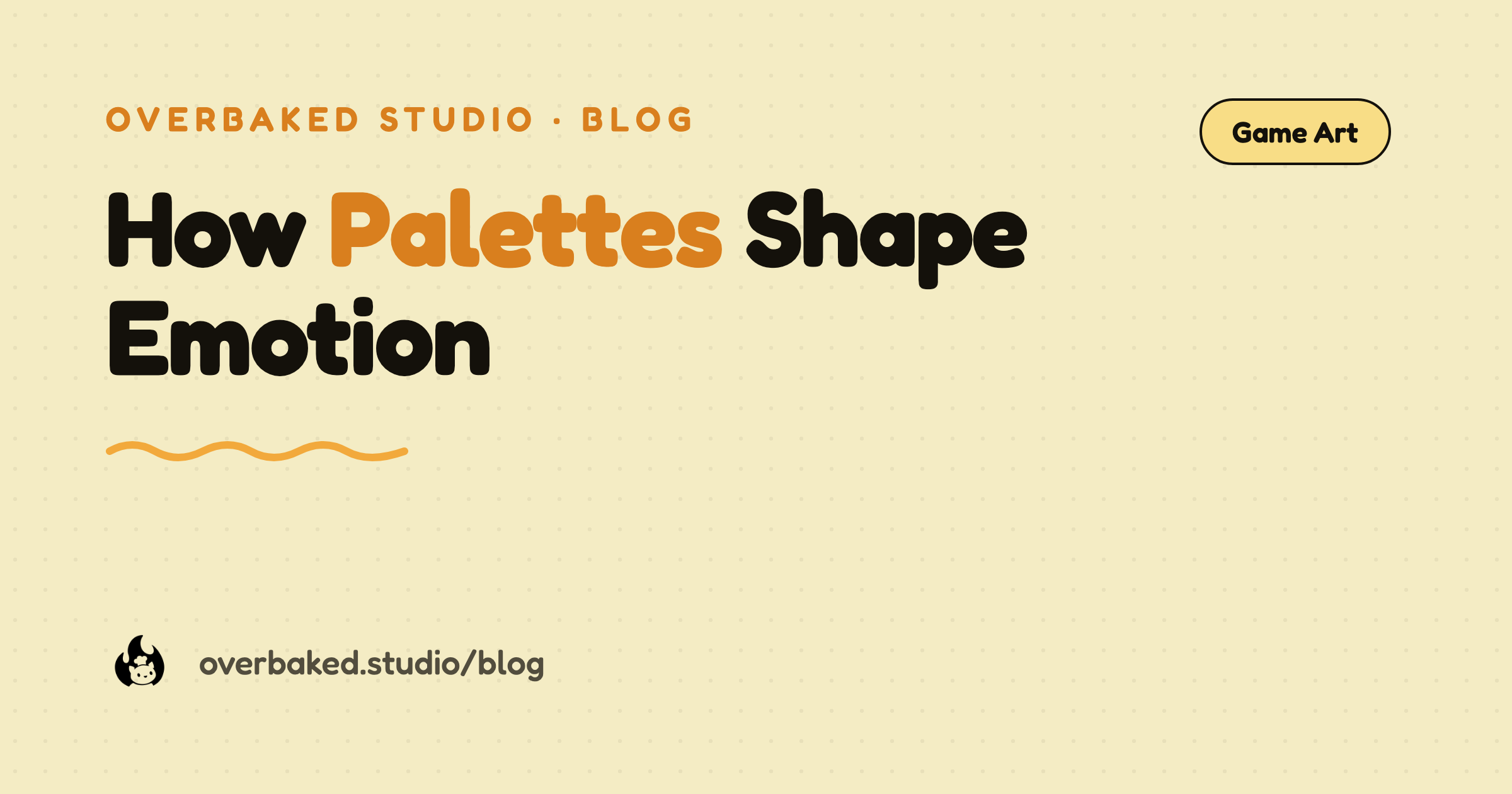 Overbaked Studio blog cover reading How Palettes Shape Emotion on a warm cream background