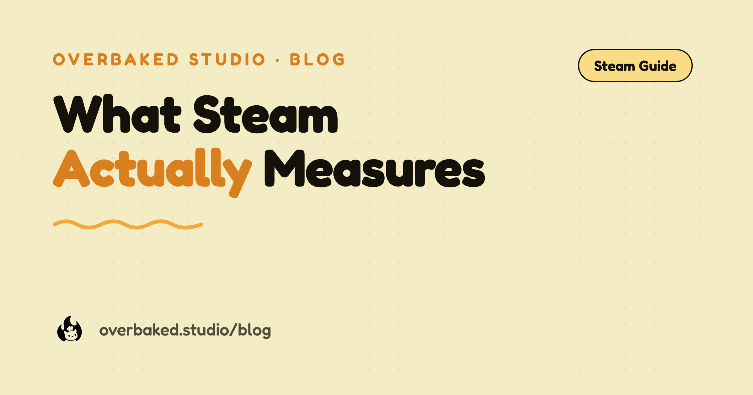 Overbaked Studio blog cover reading What Steam Actually Measures on a warm cream background